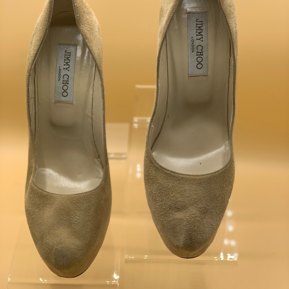 Jimmy Choo Tan Suede Heels